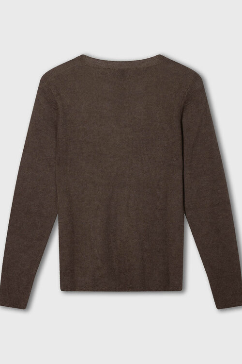10Days slim thin knit sweater bruin