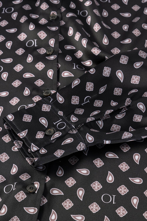 10Days fluid shirt paisley zwart