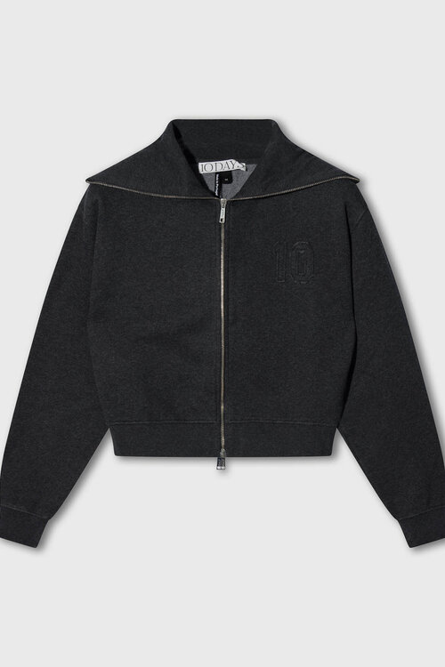 10Days zip cardigan fleece antra