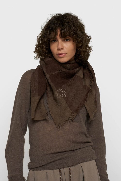 10Days square wool scarf bruin