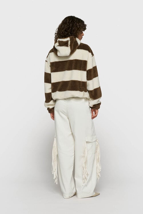 10Days teddy zip hoodie stripes bruin