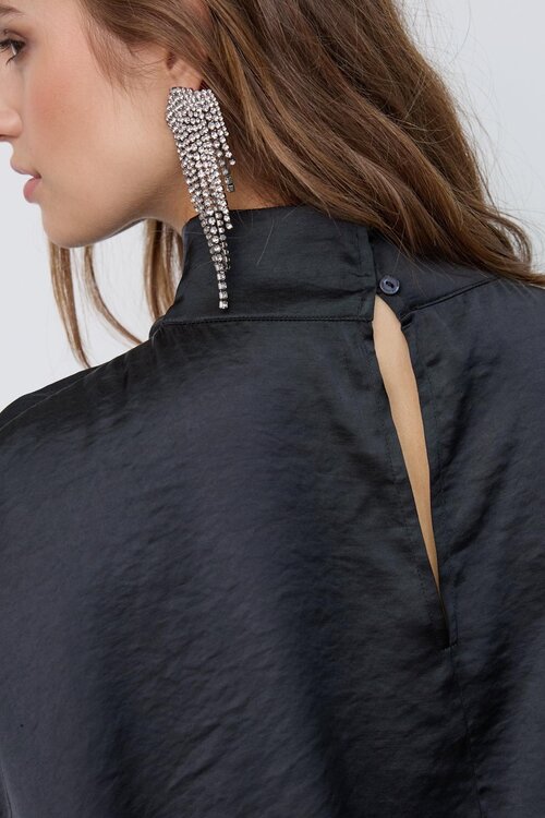 Co'couture Idem cape blouse zwart