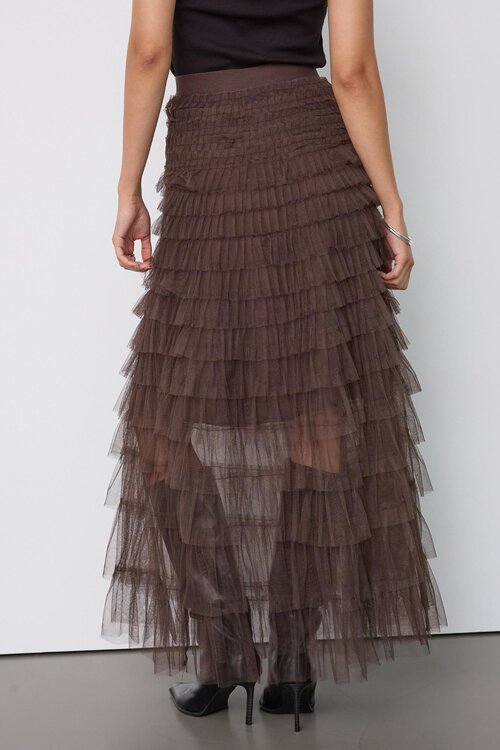 Co'couture Jade tulle maxi rok bruin