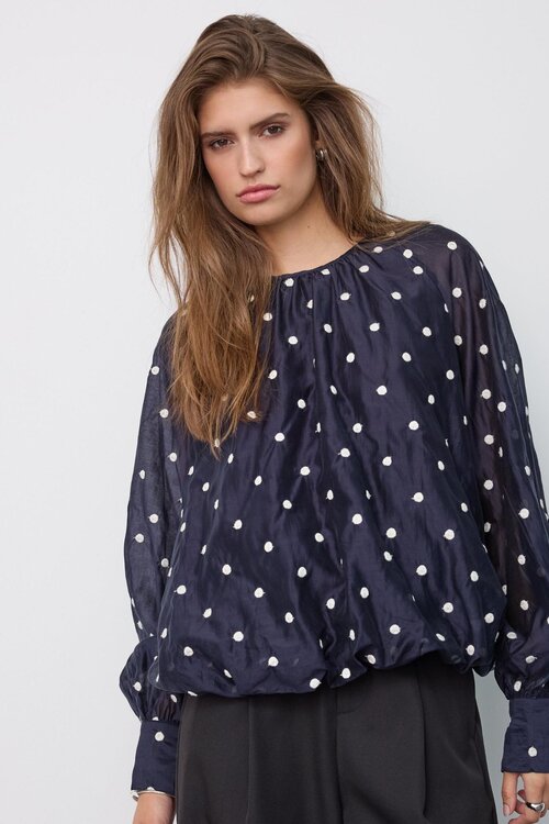 Co'couture Dita dot blouse blauw