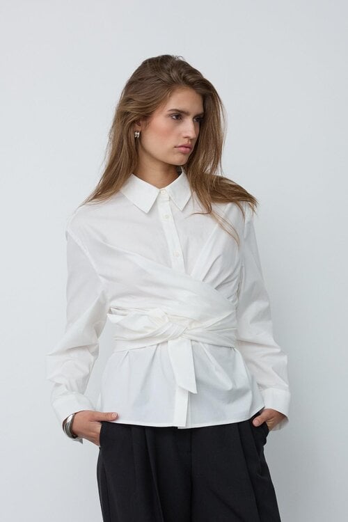 Co'couture Halen wikkel blouse wit