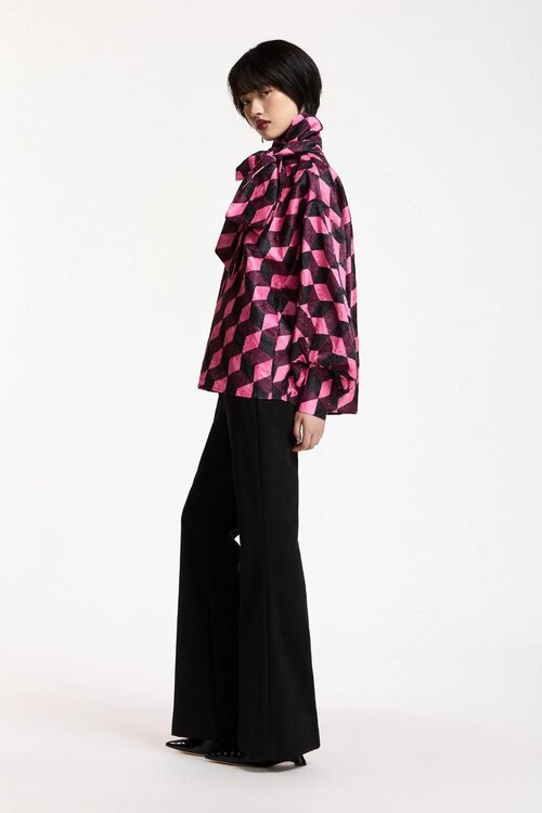 Essentiel Antwerp Blouse met strik print black