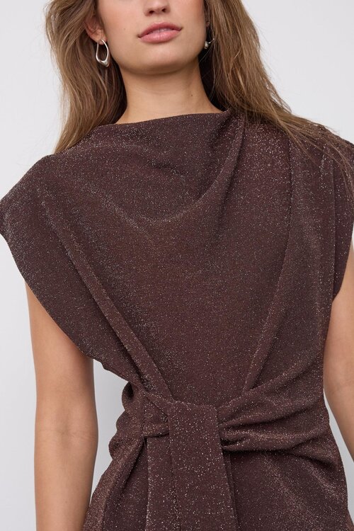 Co'couture Esti glitter top bruin