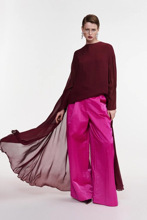 Essentiel Antwerp Blouse met cape Bordo