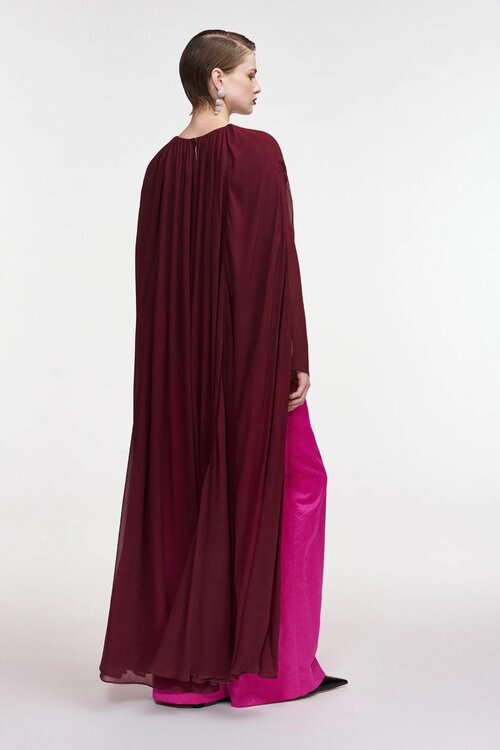 Essentiel Antwerp Blouse met cape Bordo