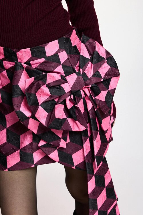 Essentiel Antwerp Mini rok met strik print black