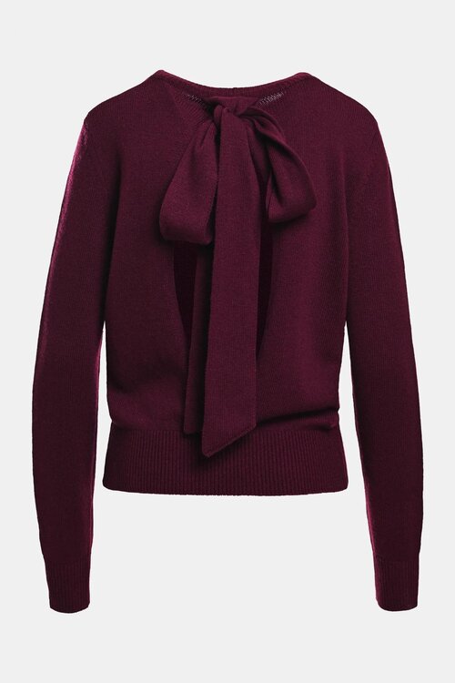 Essentiel Antwerp Trui met strik op rug Bordo