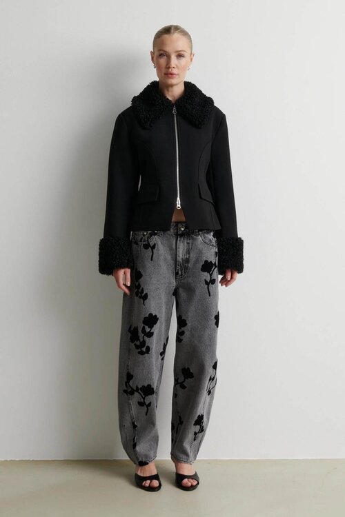 Second Female Lawrissa barrel jeans grijs