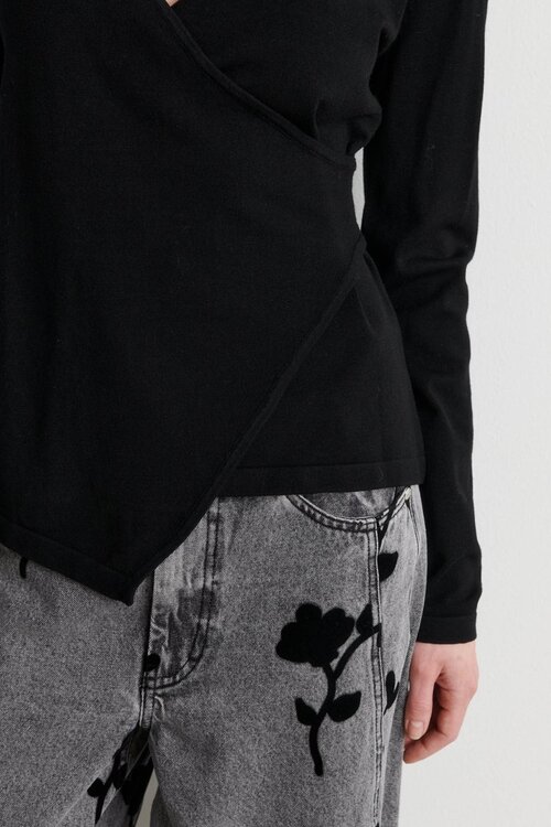 Second Female Stina Wrap Knit zwart