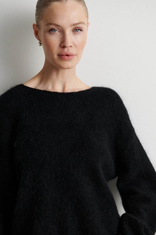 Second Female Brook Knit trui kant zwart