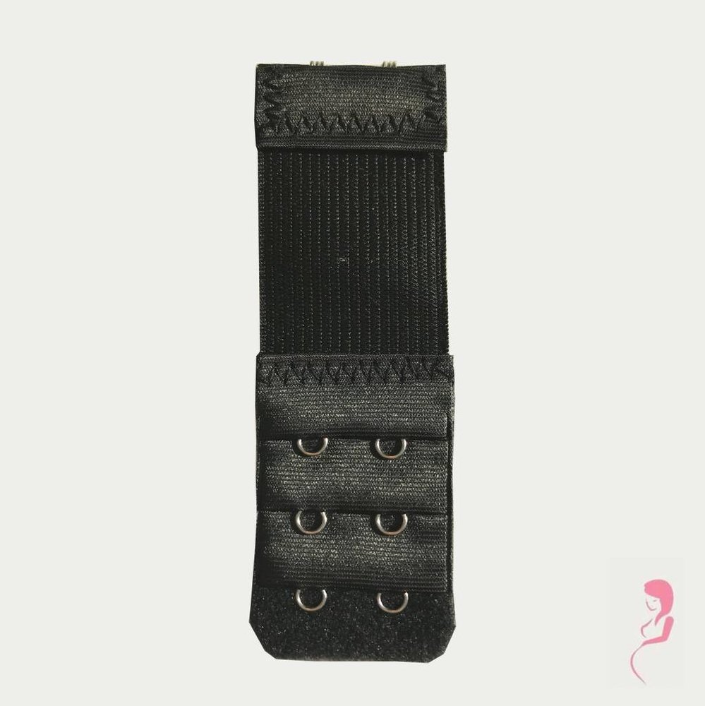 Op en Top Beha Verlenger 2 Haakjes Lang met Elastiek Zwart (per stuk)