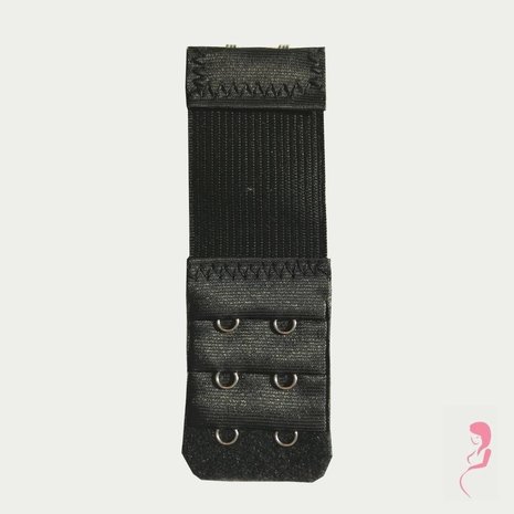 Op en Top Beha Verlenger 2 Haakjes Lang met Elastiek Zwart (per stuk)