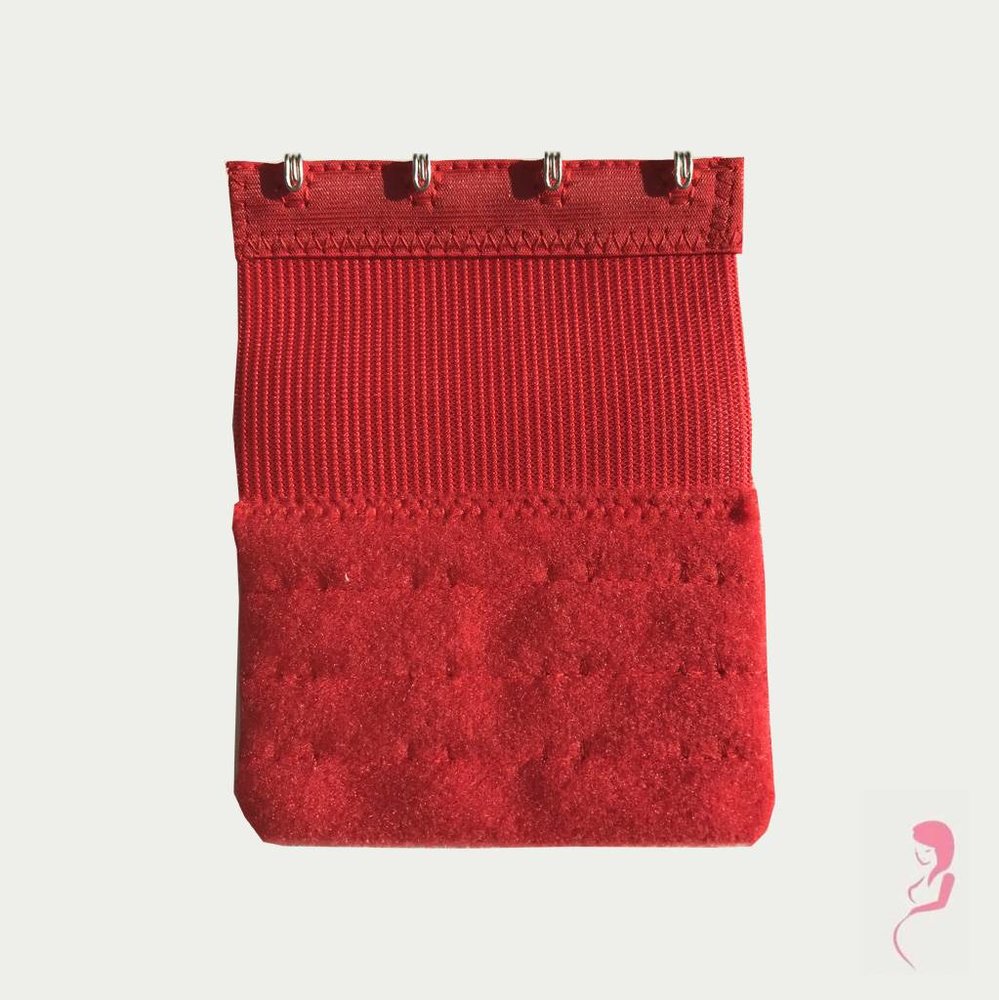 Op en Top Beha Verlengstuk / Verlenger 4 Haaks met lang Elastiek Rood (per stuk)