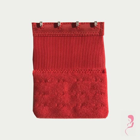 Op en Top Beha Verlengstuk / Verlenger 4 Haaks met lang Elastiek Rood (per stuk)