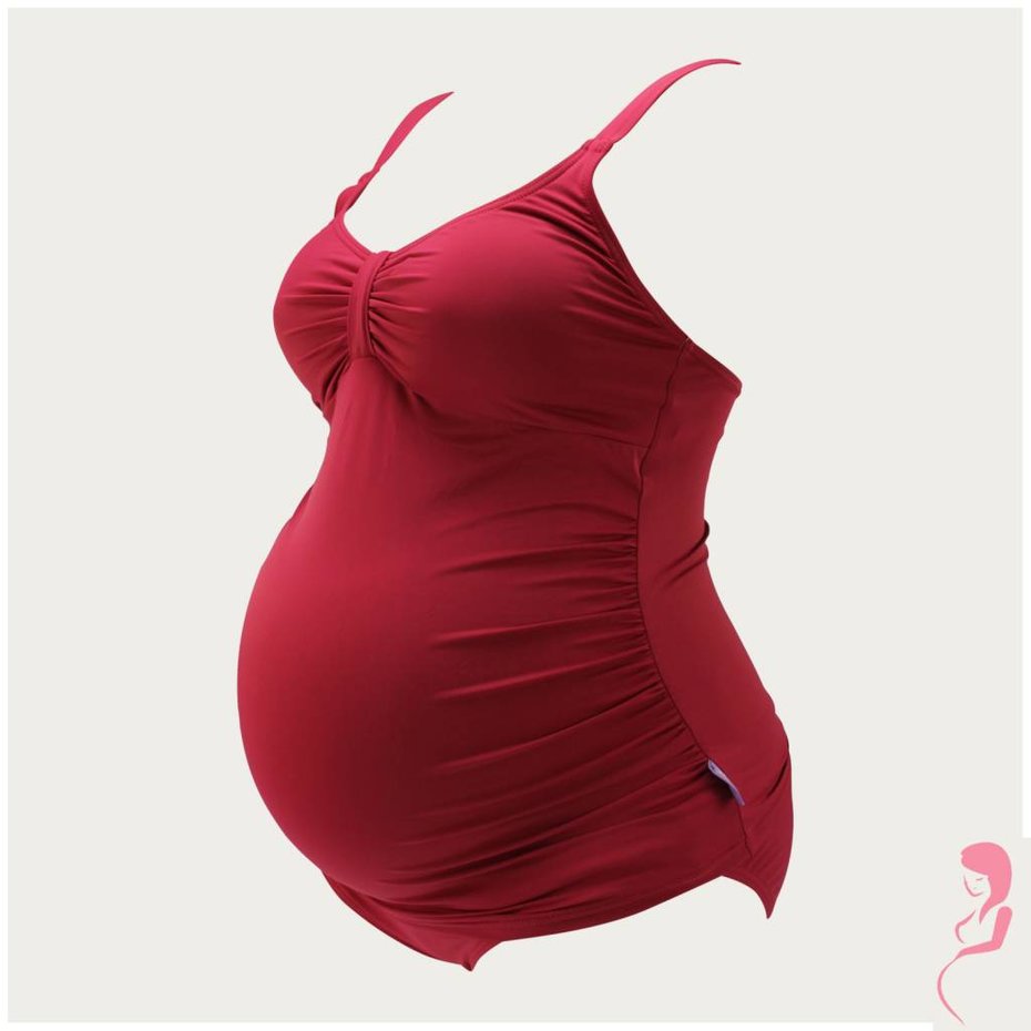Petit Amour ZwangerschapsTankini Amanda Rood Op en Top Zwanger