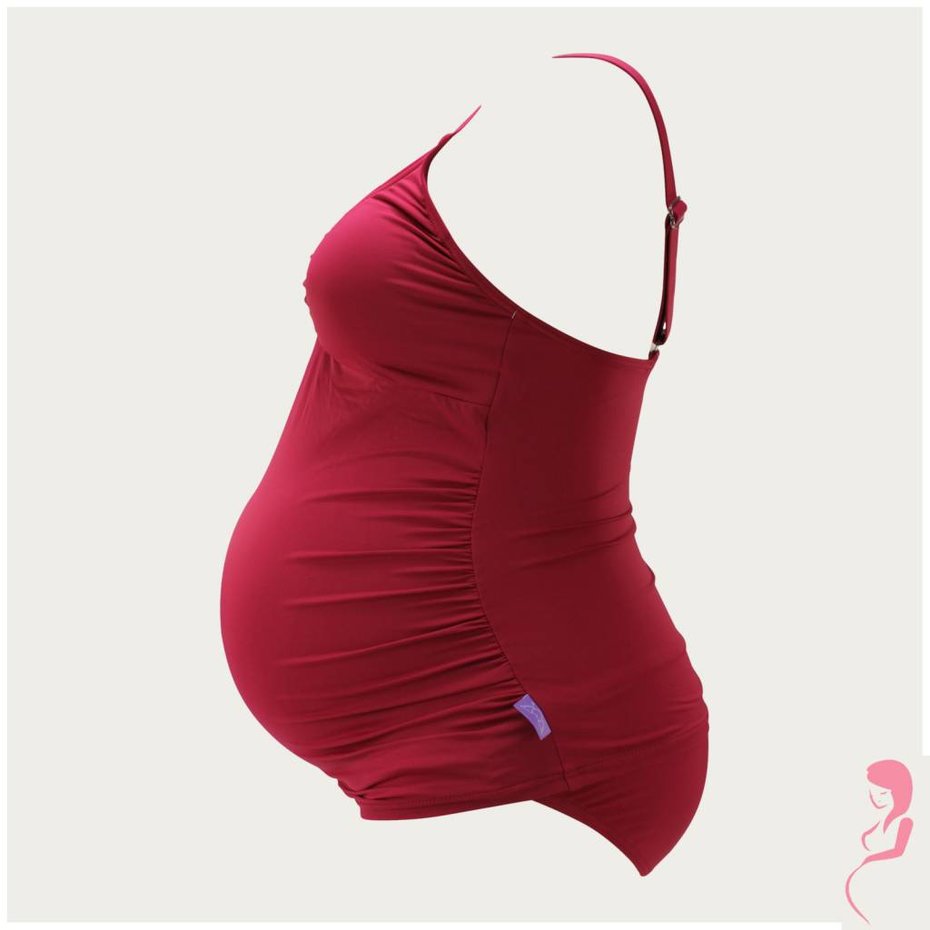 Petit Amour ZwangerschapsTankini Amanda Rood Op en Top Zwanger