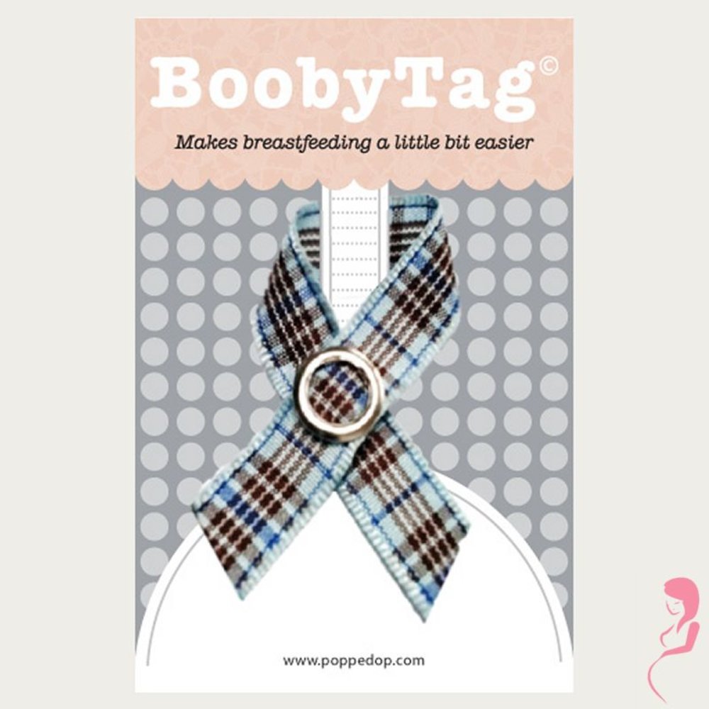PoppeDop Boobytag Olivier Blauw/Witte Ruitjes