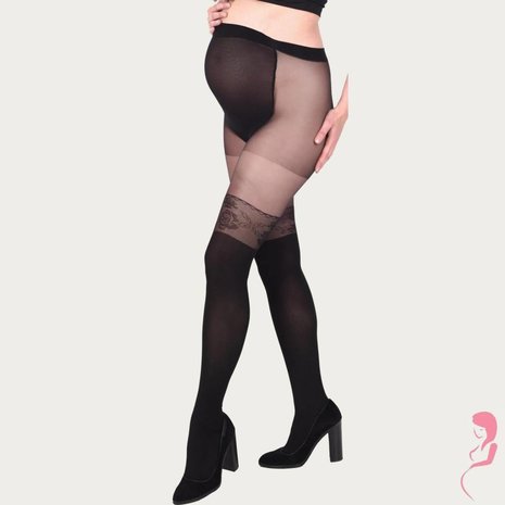 Op en Top Zwanger Zwangerschapspanty Positiepanty Zwart met Sexy Rose/Kant Op en Top Zwanger Zwangerschapspanty Positiepanty Zwart met Sexy Rose/Kant