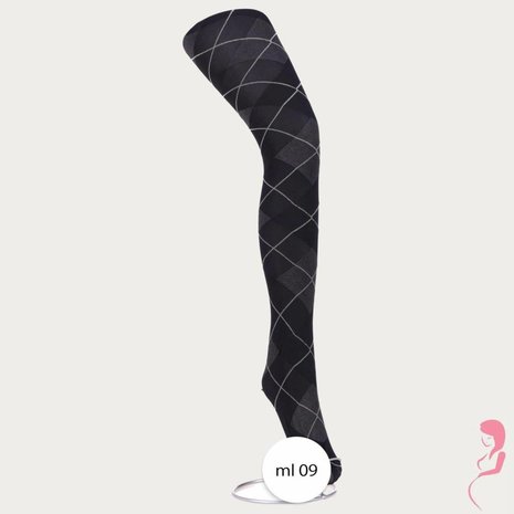 Op en Top Zwanger Zwangerschapspanty Positiepanty Zwart met Grijze Ruit Op en Top Zwanger Zwangerschapspanty Positiepanty Zwart met Grijze Ruit