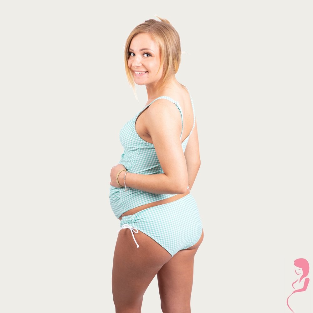 Petit Amour Zwangerschapstankini Ava Green Ruitje Petit Amour Zwangerschapstankini Ava Green Ruitje