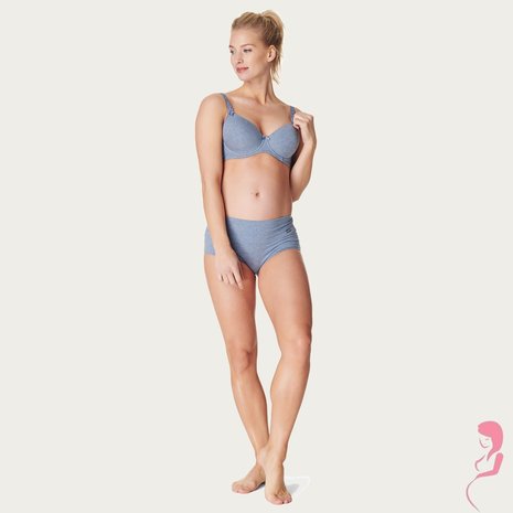 Noppies Zwangerschapsslip/zwangerschapsshort Cotton Blue Melange Noppies Zwangerschapsslip/zwangerschapsshort Cotton Blue Melange