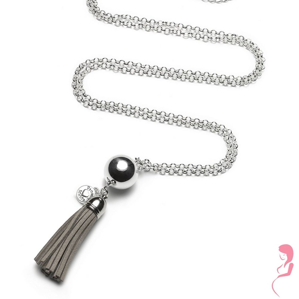 Proud MaMa Zwangerschapsketting Babybel Ketting Fringes grey Proud MaMa Zwangerschapsketting Babybel Ketting Fringes grey
