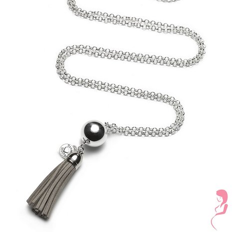 Proud MaMa Zwangerschapsketting Babybel Ketting Fringes grey Proud MaMa Zwangerschapsketting Babybel Ketting Fringes grey