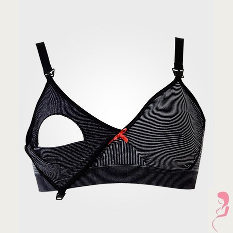 Boob Zwangerschapsbh / Voedingsbh Fat food Stripe Zwart Boob Zwangerschapsbh / Voedingsbh Fat food Stripe Zwart