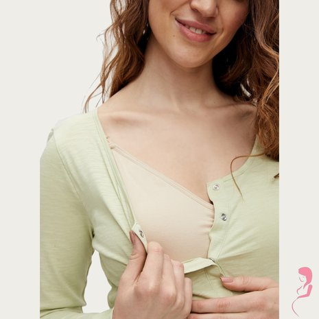 Mamalicious Zwangerschapspyjama / Voedingspyiama Mlmira Lia Celadon Green