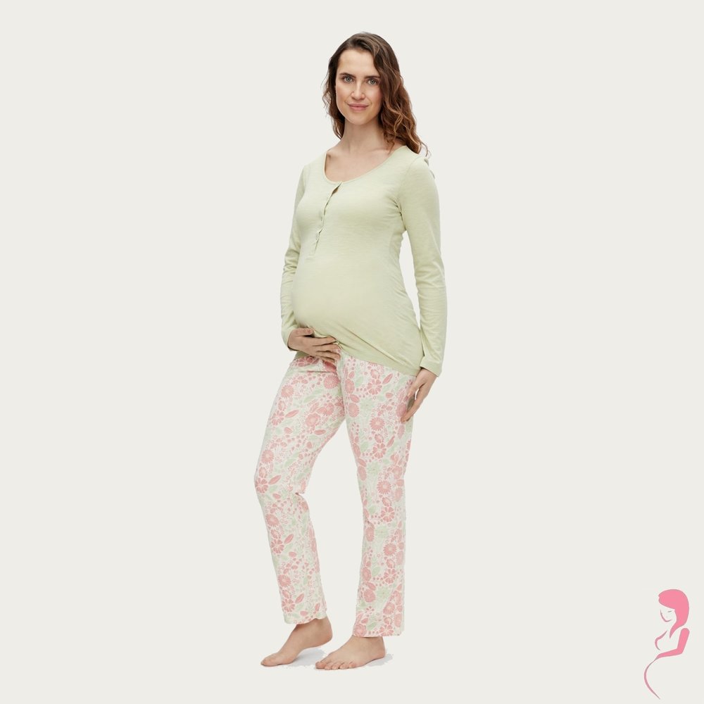 Mamalicious Zwangerschapspyjama / Voedingspyiama Mlmira Lia Celadon Green