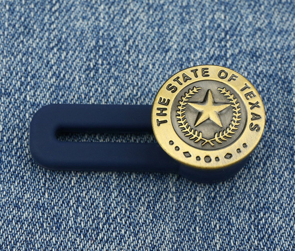 Op en Top Broek Verlengstuk / Verlenger Brons Tekst The State of Texas Op en Top Broek Verlengstuk / Verlenger Brons Tekst The State of Texas