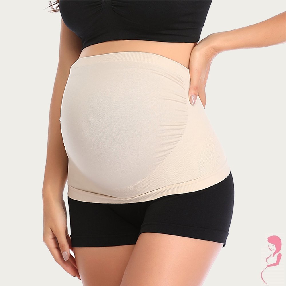 Op en Top Zwanger Zwangerschaps Buikband Beige