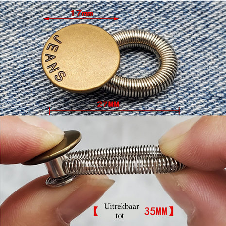 Op en Top Broek Verlengstuk / Verlenger Veer Zilver Koper Glad Op en Top Broek Verlengstuk / Verlenger Veer Zilver Koper Glad