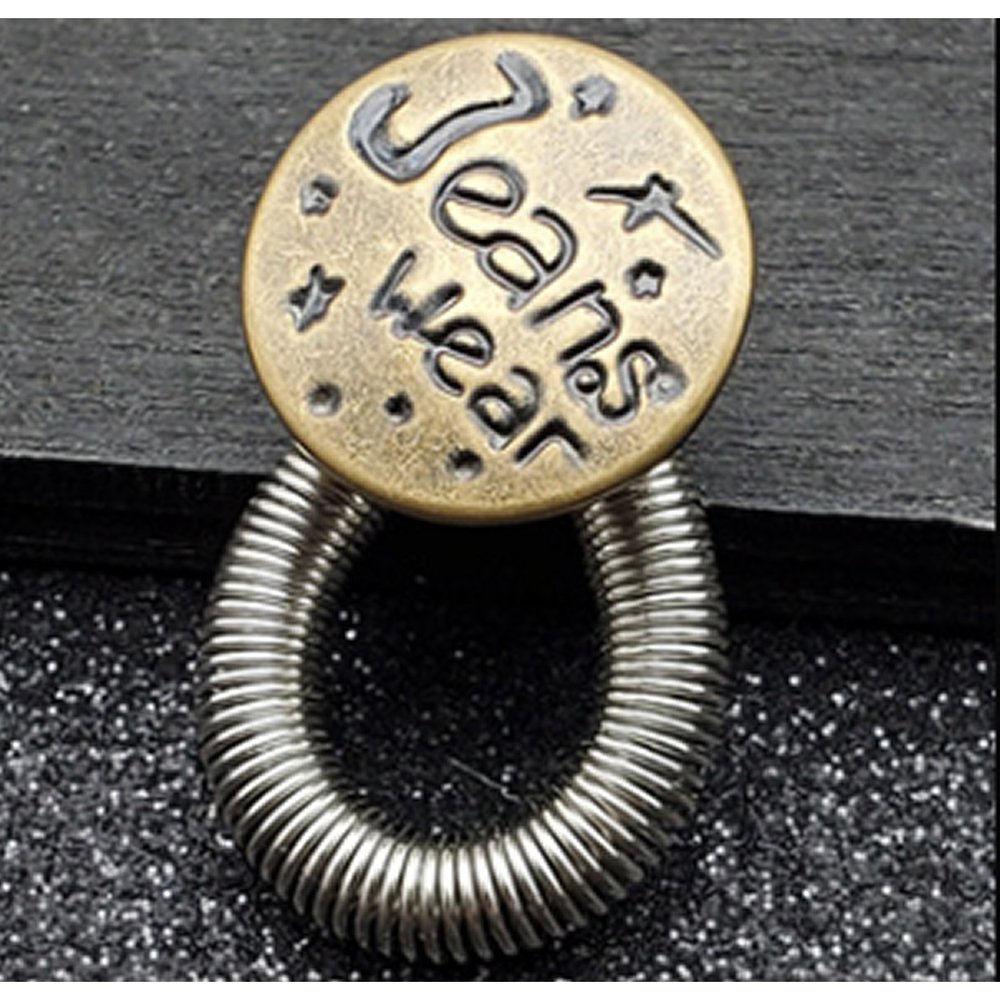 Op en Top Broek Verlengstuk / Verlenger Zilver  Veer Koperen knoop Jeans Wear Op en Top Broek Verlengstuk / Verlenger Zilver  Veer Koperen knoop Jeans Wear