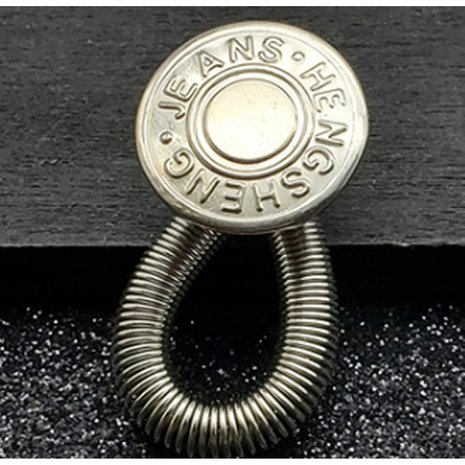 Op en Top Broek Verlenger Zilver Veer met zilveren knoop Jeans Hengsheng Op en Top Broek Verlenger Zilver Veer met zilveren knoop Jeans Hengsheng