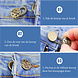 Op en Top Zwanger Broek Verlenger Zilver Veer met zilveren knoop Jeans Hengsheng Op en Top Zwanger Broek Verlenger Zilver Veer met zilveren knoop Jeans Hengsheng