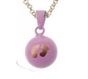 Lila Chime Zwangerschapsketting Babybel Ketting Voetjes Roze Lila Chime Zwangerschapsketting Babybel Ketting Voetjes Roze