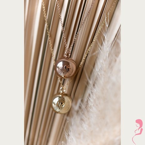 Proud MaMa Zwangerschapsketting Ballchain BabybelFine Zilver Luna