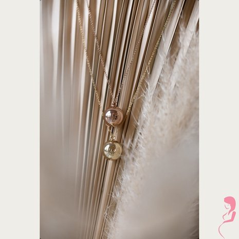 Proud MaMa Zwangerschapsketting Ballchain BabybelFine Zilver Luna