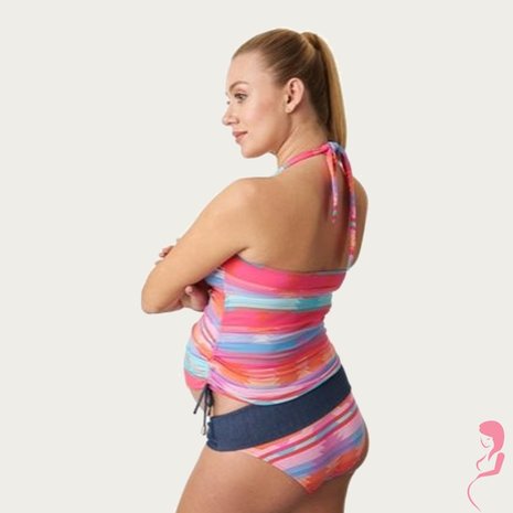 Pez D'or ZwangerschapsTankini / PositieTankini Jacquard Azteca Pink Pez D'or ZwangerschapsTankini / PositieTankini Jacquard Azteca Pink
