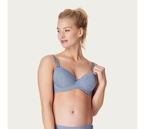 Noppies Borstvoedingsbh Cotton Comfort Blue Melange Noppies Borstvoedingsbh Cotton Comfort Blue Melange