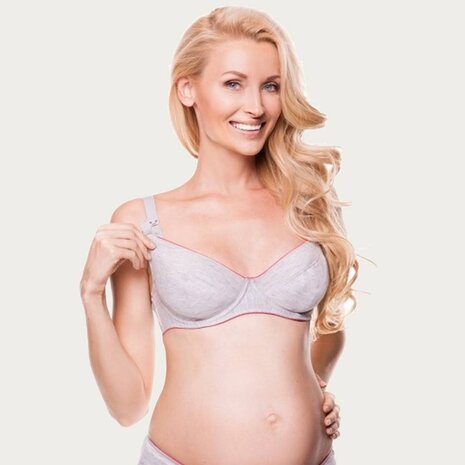 BB (Benefit) Sport Zwangerschapsbh / Voedingsbh Mama Active Grijs / Roze BB (Benefit) Sport Zwangerschapsbh / Voedingsbh Mama Active Grijs / Roze