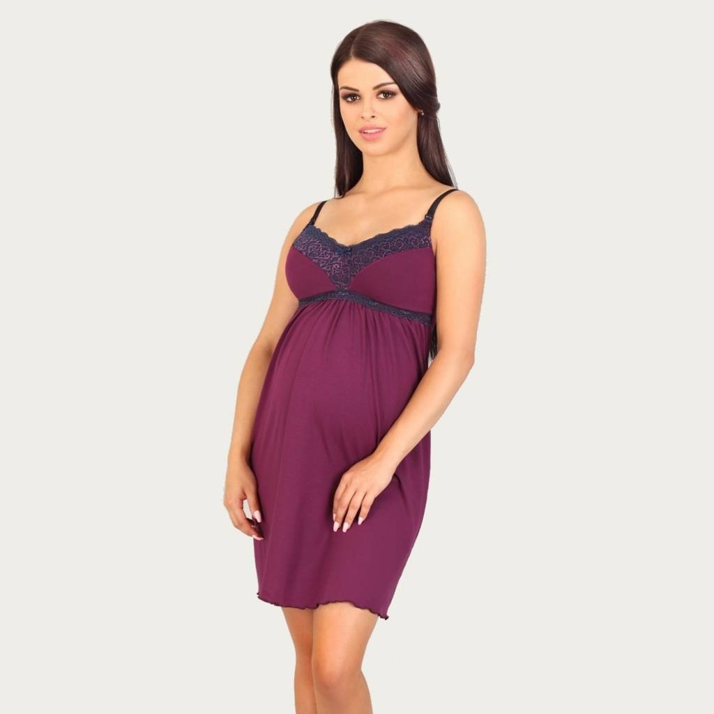 Lupoline Zwangerschapsjurk / Voedingsjurk Dark Purple afbeelding