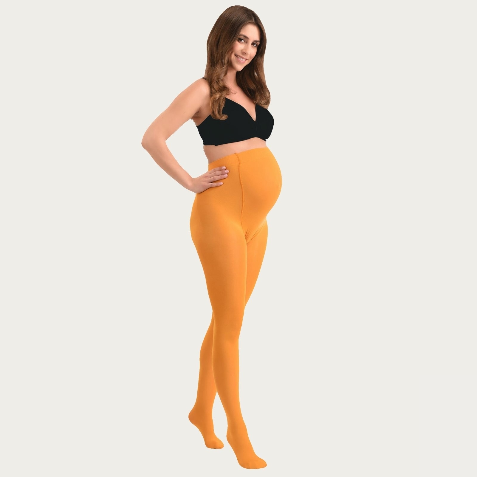 MamsyPositiepanty Zwangerschapspanty 60 Den Geel afbeelding