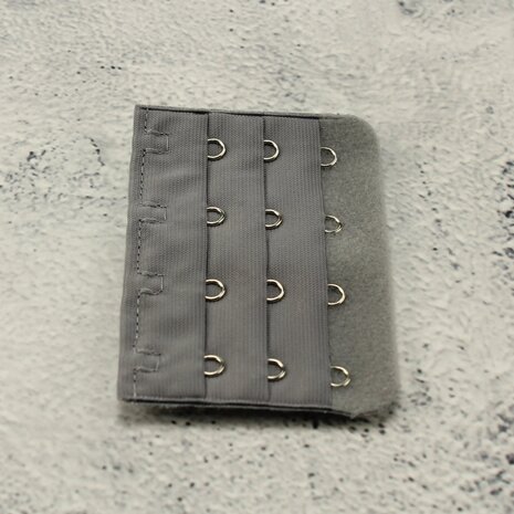 Op en Top BH Verlengstuk / Verlenger 4 Haaks Donker Grijs (per stuk)