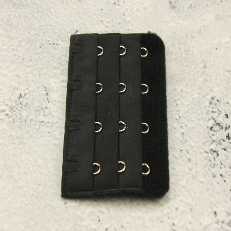 Op en Top BH Verlengstuk / Verlenger 4 Haaks Zwart (per stuk)